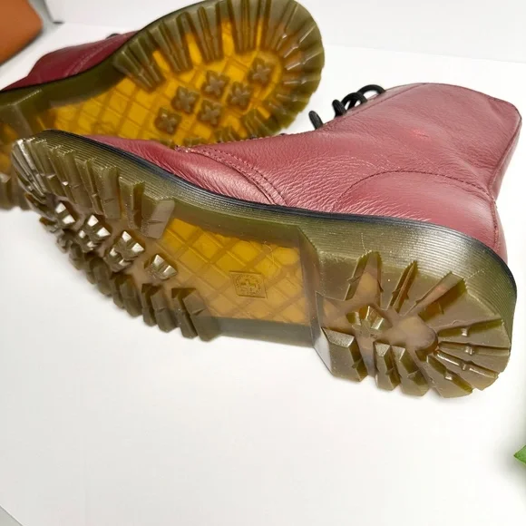 Dr. Martens Women’s Luana Leather Boots Cherry Red Smooth Sz 9 - Picture 12 of 16